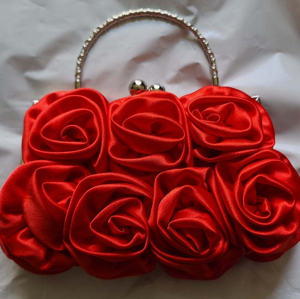 Elegant Red Rose Clutch